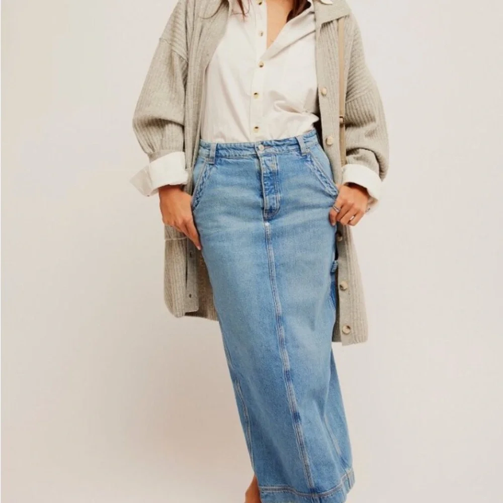 Free People We the Free Fransisco Denim Maxi Skirt